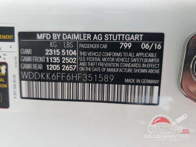 WDDKK6FF6HF351589 2017 MERCEDES-BENZ E-CLASS photo no. 13