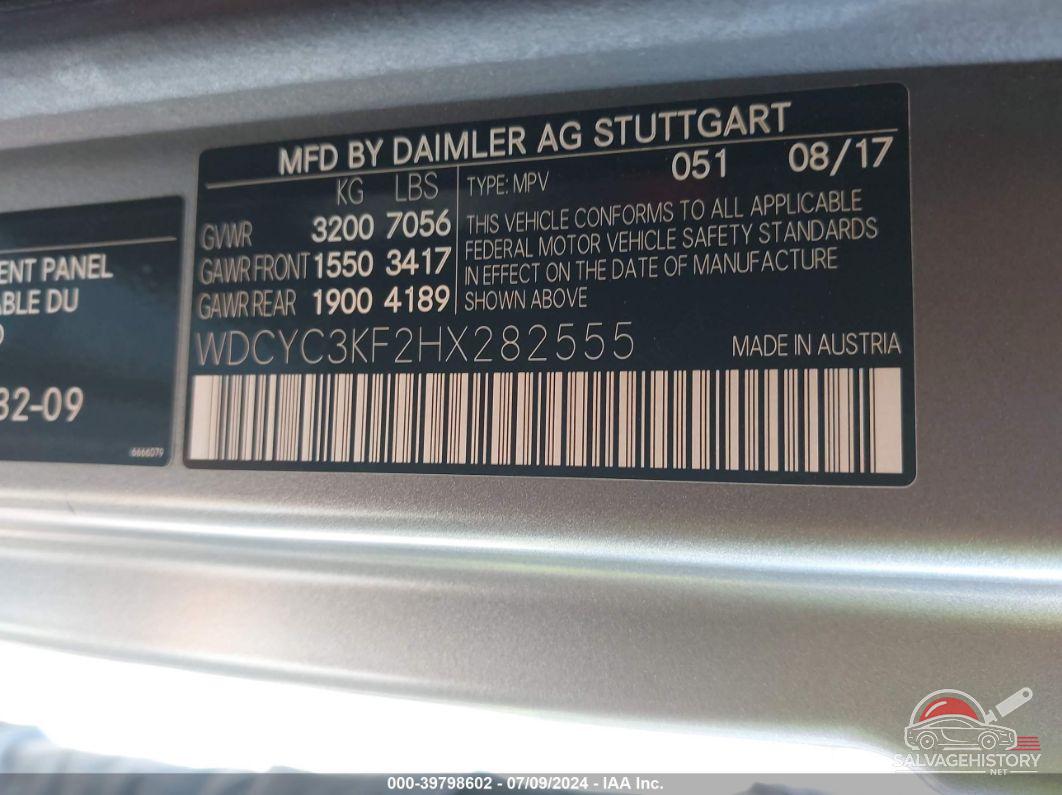 WDCYC3KF2HX282555 2017 MERCEDES-BENZ G 550 photo no. 9