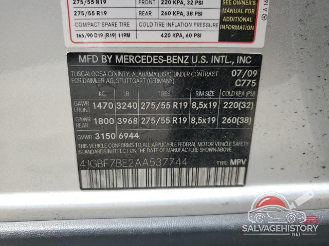 4JGBF7BE2AA537744 2010 MERCEDES-BENZ GL-CLASS photo no. 13
