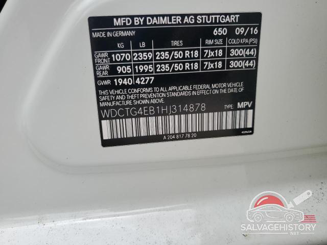 WDCTG4EB1HJ314878 2017 MERCEDES-BENZ GLA-CLASS photo no. 13