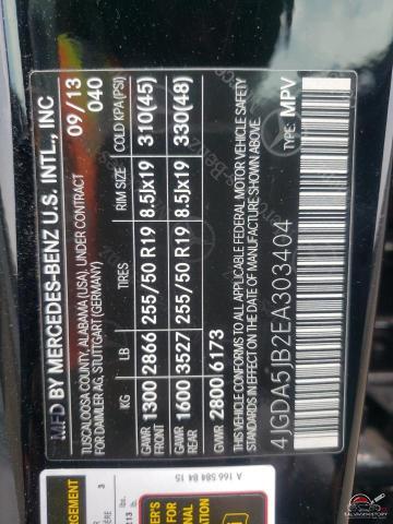 4JGDA5JB2EA303404 2014 MERCEDES-BENZ M-CLASS photo no. 14