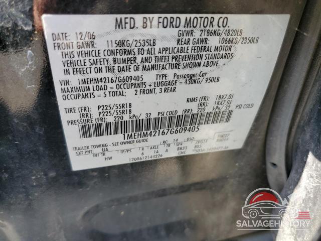 1MEHM42167G609405 2007 MERCURY MONTEGO photo no. 12