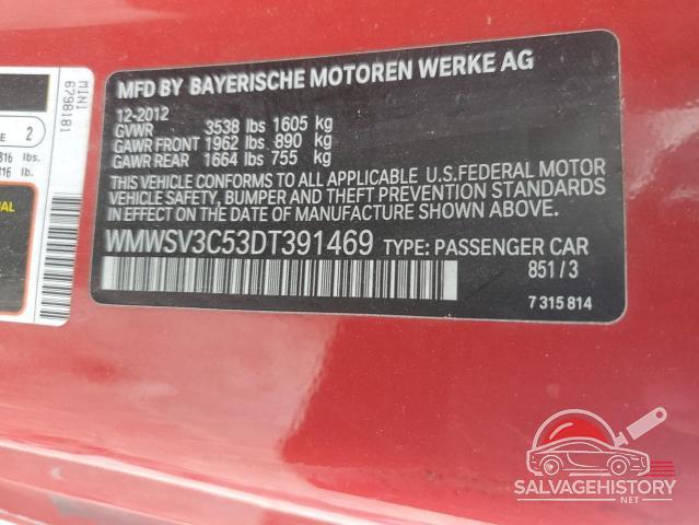 WMWSV3C53DT391469 2013 MINI COOPER photo no. 12