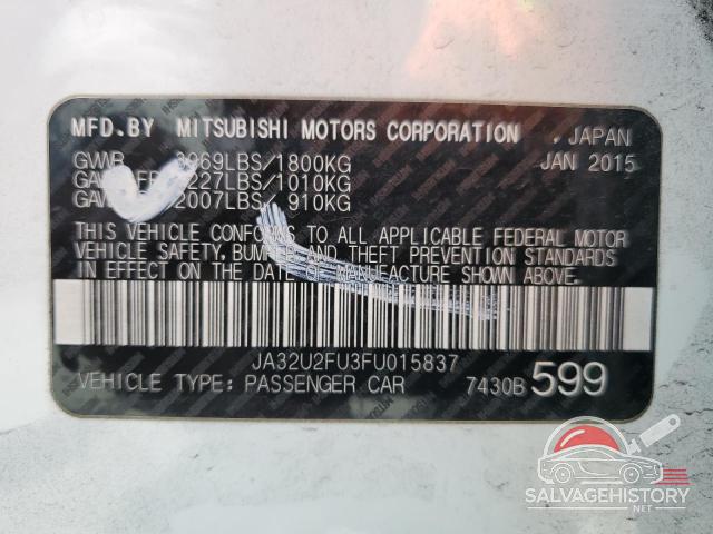 JA32U2FU3FU015837 2015 MITSUBISHI LANCER photo no. 12