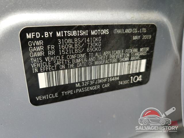 ML32F3FJ3KHF16484 2019 MITSUBISHI MIRAGE photo no. 12