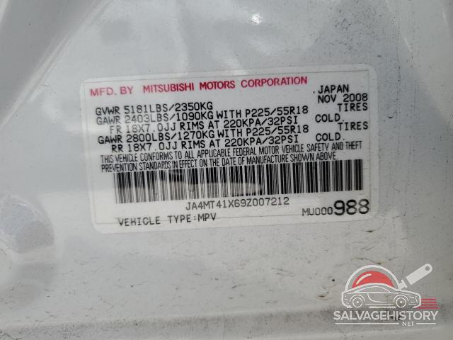 JA4MT41X69Z007212 2009 MITSUBISHI OUTLANDER photo no. 14