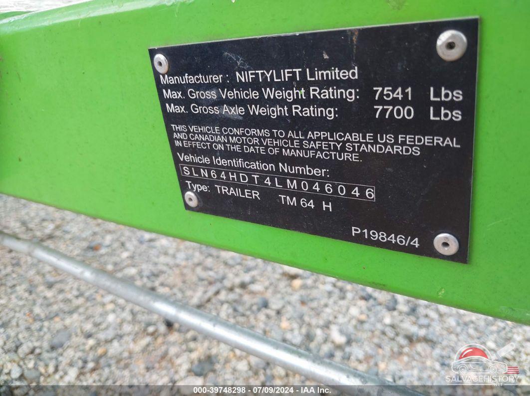 SLN64HDT4LM046046 2021 NIFTYLIFT TM64 BOOM LIFT TRAILER photo no. 9