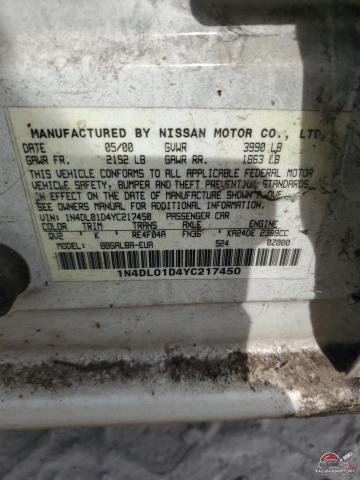 1N4DL01D4YC217450 2000 NISSAN ALTIMA photo no. 12