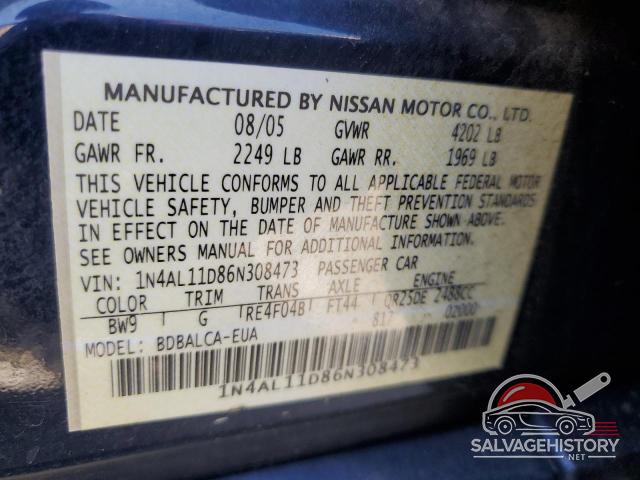 1N4AL11D86N308473 2006 NISSAN ALTIMA photo no. 12