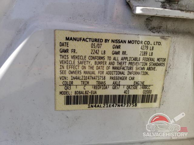 1N4AL21E47N473758 2007 NISSAN ALTIMA photo no. 12