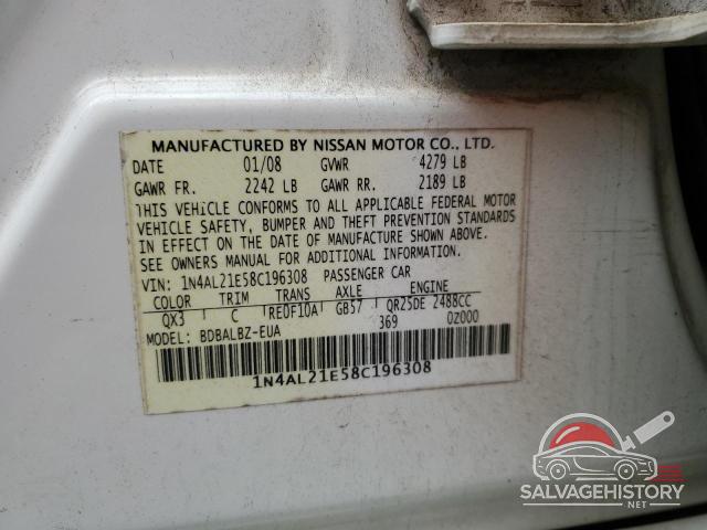 1N4AL21E58C196308 2008 NISSAN ALTIMA photo no. 12