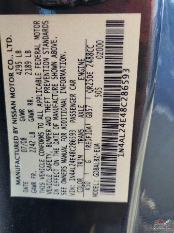 1N4AL24E48C286593 2008 NISSAN ALTIMA photo no. 12