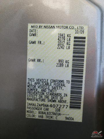 1N4AL2AP9AN407277 2010 NISSAN ALTIMA photo no. 12
