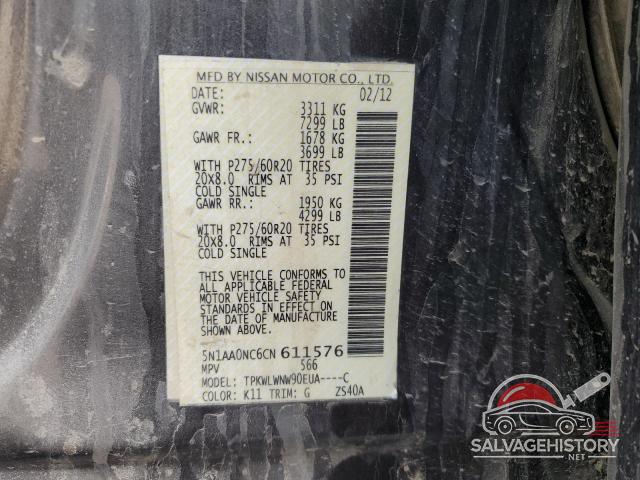 5N1AA0NC6CN611576 2012 NISSAN ARMADA photo no. 13