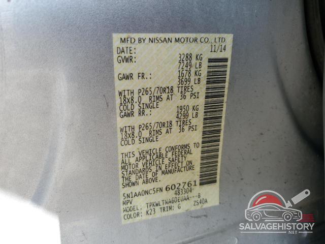 5N1AA0NC5FN602761 2015 NISSAN ARMADA photo no. 12