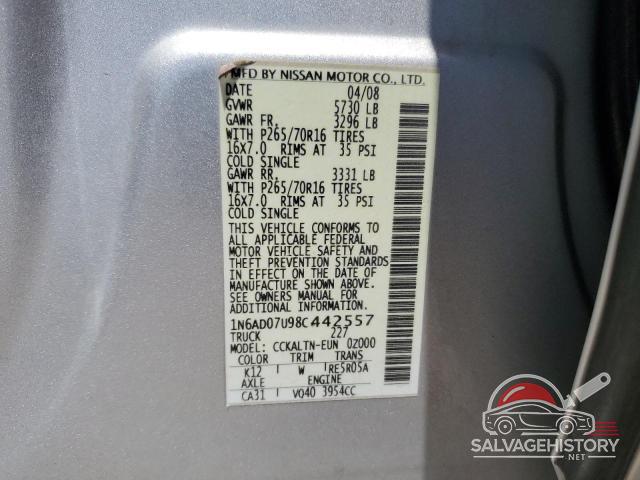 1N6AD07U98C442557 2008 NISSAN FRONTIER photo no. 12