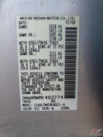 1N6AD09W99C403774 2009 NISSAN FRONTIER photo no. 12