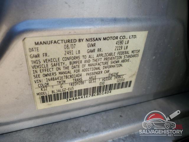 1N4BA41E78C801404 2008 NISSAN MAXIMA photo no. 12