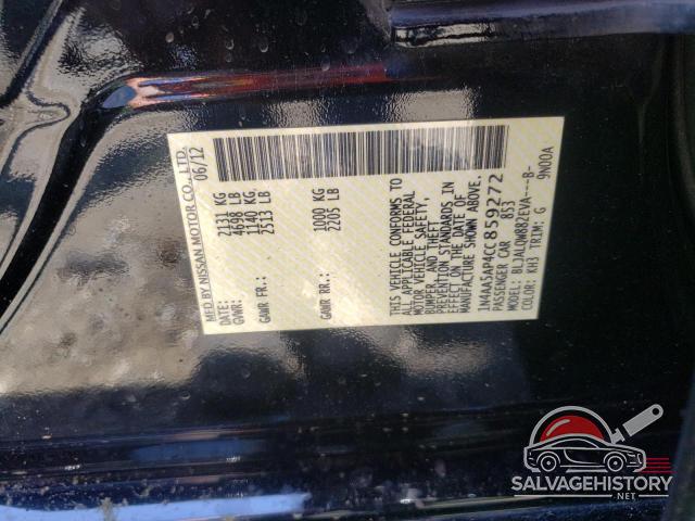 1N4AA5AP4CC859272 2012 NISSAN MAXIMA photo no. 10