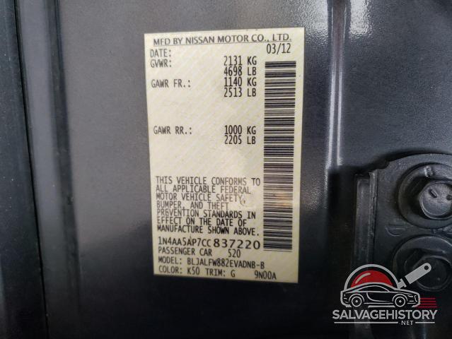 1N4AA5AP7CC837220 2012 NISSAN MAXIMA photo no. 12
