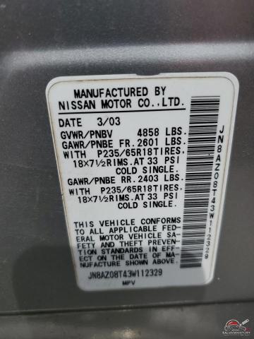 JN8AZ08T43W112329 2003 NISSAN MURANO photo no. 13