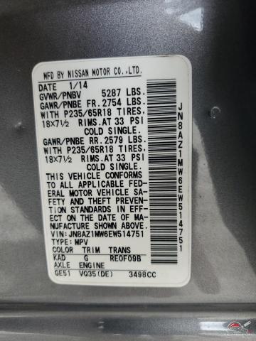 JN8AZ1MW6EW514751 2014 NISSAN MURANO photo no. 14