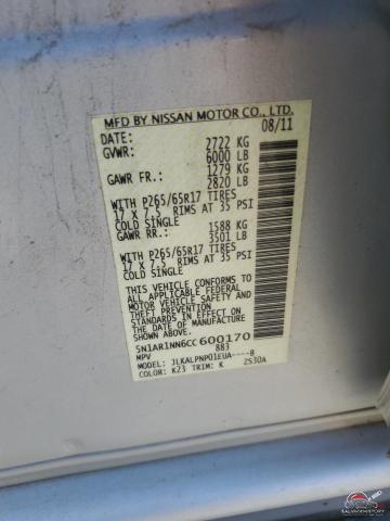 5N1AR1NN6CC600170 2012 NISSAN PATHFINDER photo no. 13