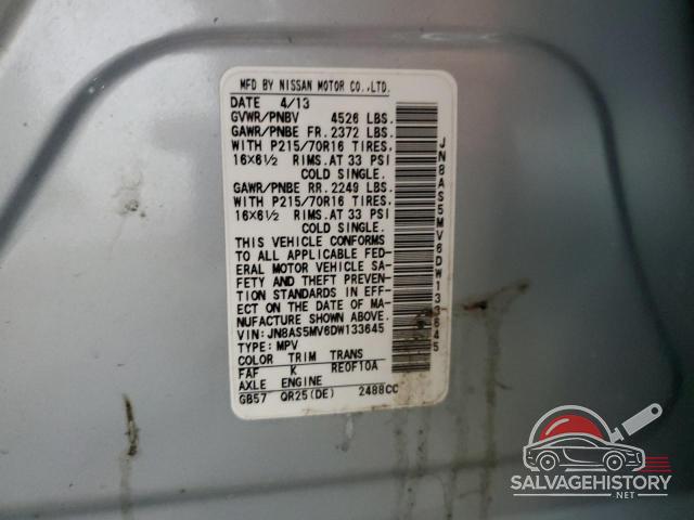 JN8AS5MV6DW133645 2013 NISSAN ROGUE photo no. 14