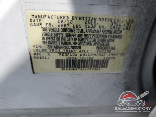 3N1AB6AP3CL780325 2012 NISSAN SENTRA photo no. 12