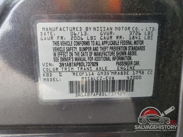 3N1AB7AP8DL737929 2013 NISSAN SENTRA photo no. 12