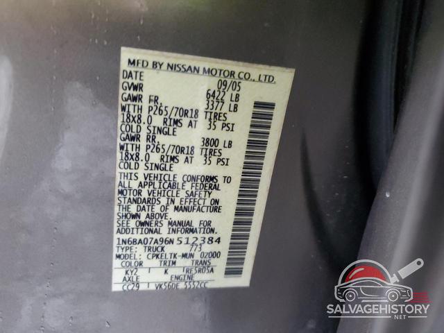 1N6BA07A96N512384 2006 NISSAN TITAN photo no. 12