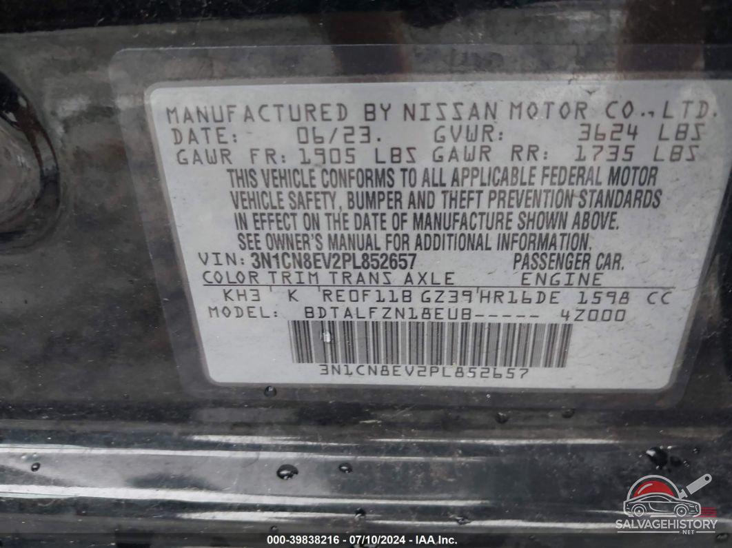 3N1CN8EV2PL852657 2023 NISSAN VERSA photo no. 9
