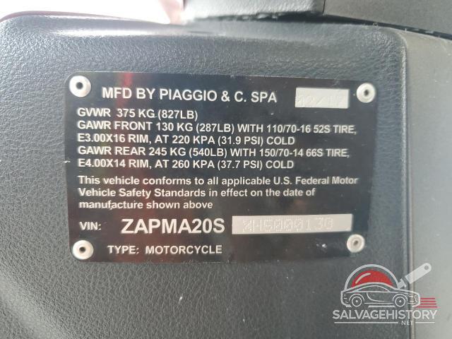 ZAPMA20SXH5000130 2017 PIAGGIO MOTORCYCLE photo no. 8