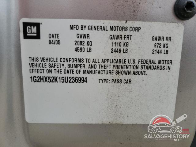 1G2HX52K15U236994 2005 PONTIAC BONNEVILLE photo no. 12