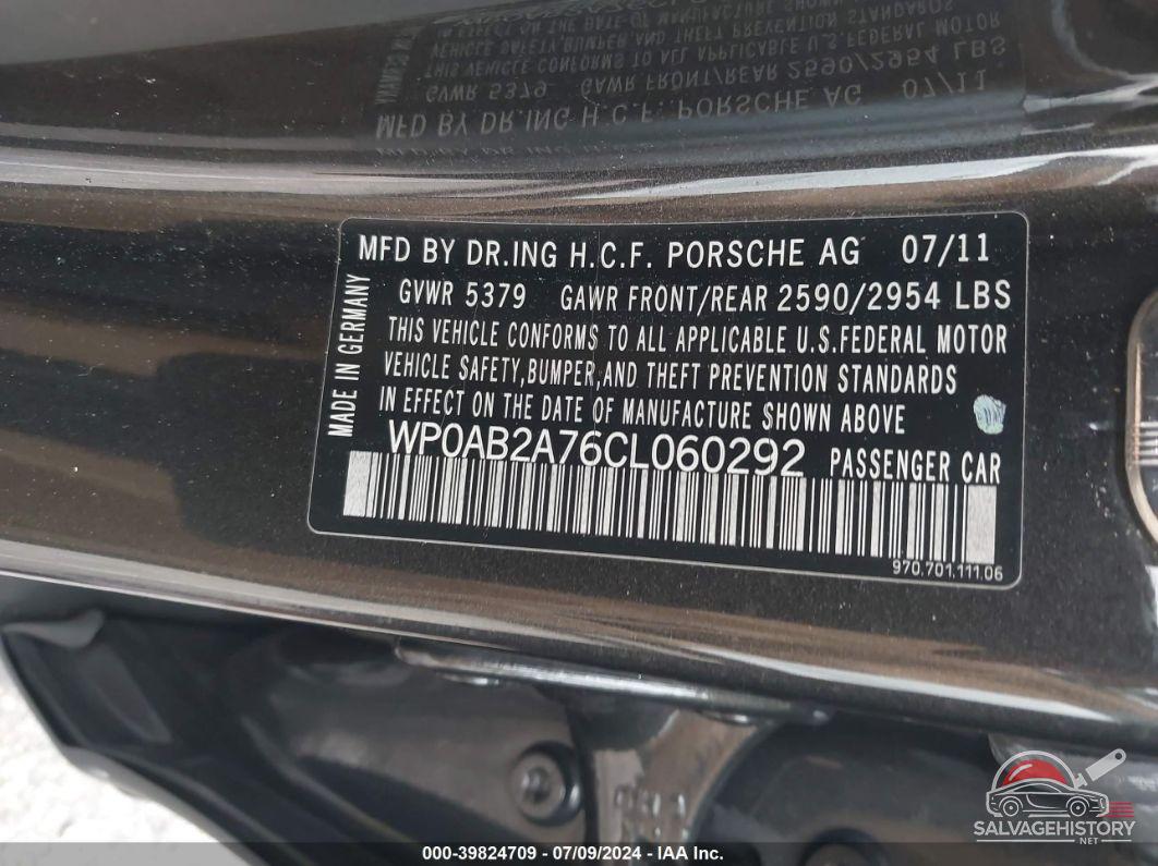 WP0AB2A76CL060292 2012 PORSCHE PANAMERA photo no. 9