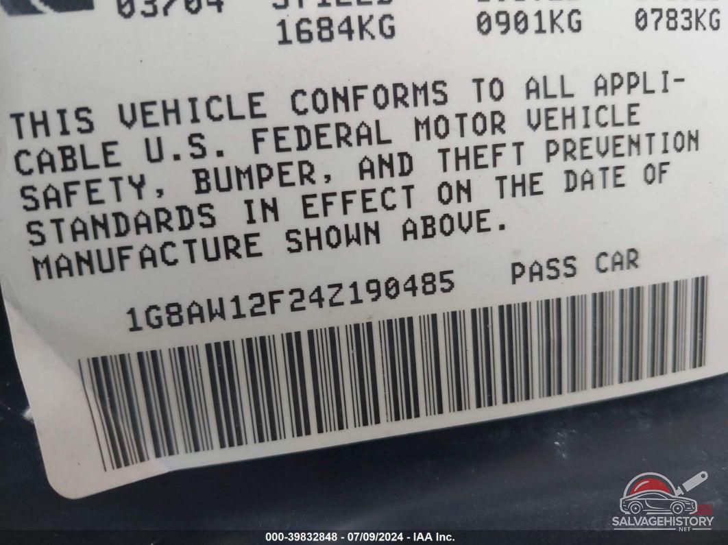 1G8AW12F24Z190485 2004 SATURN ION photo no. 9