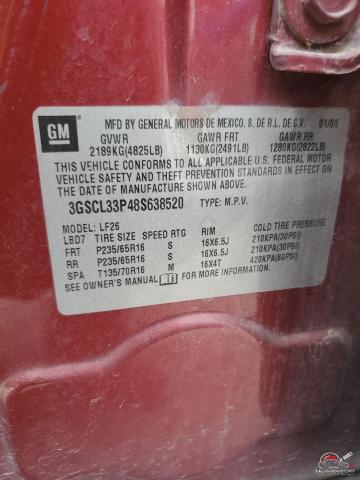 3GSCL33P48S638520 2008 SATURN VUE photo no. 13