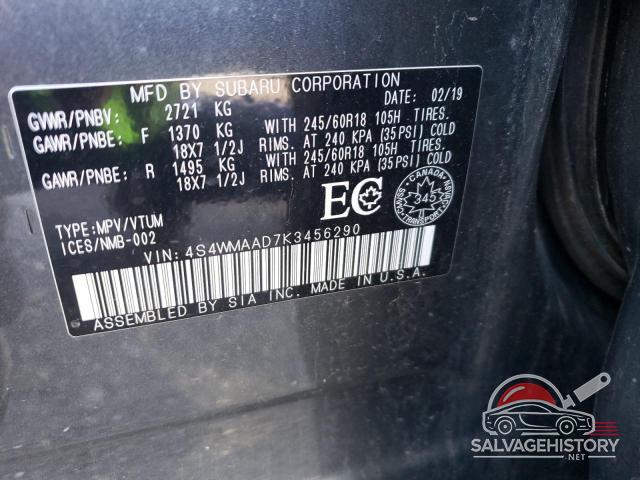 4S4WMAAD7K3456290 2019 SUBARU ASCENT photo no. 14