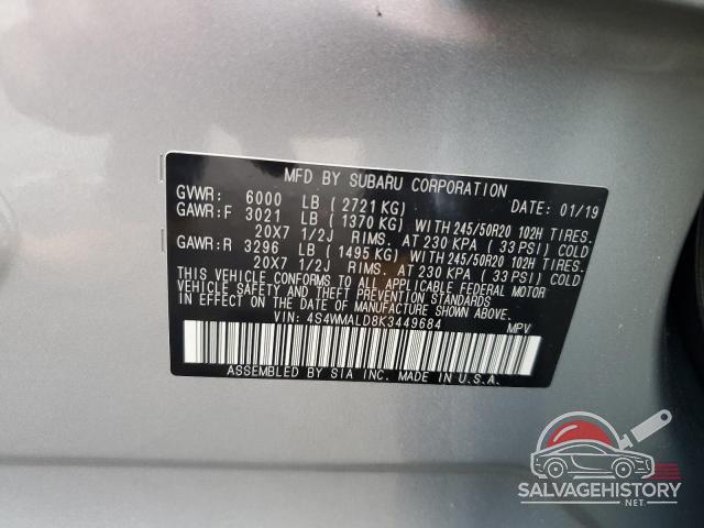 4S4WMALD8K3449684 2019 SUBARU ASCENT photo no. 14