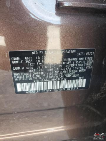 4S4WMACD5M3462993 2021 SUBARU ASCENT photo no. 13