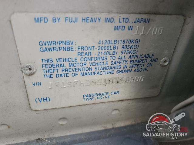 JF1SF63551H758300 2001 SUBARU FORESTER photo no. 12