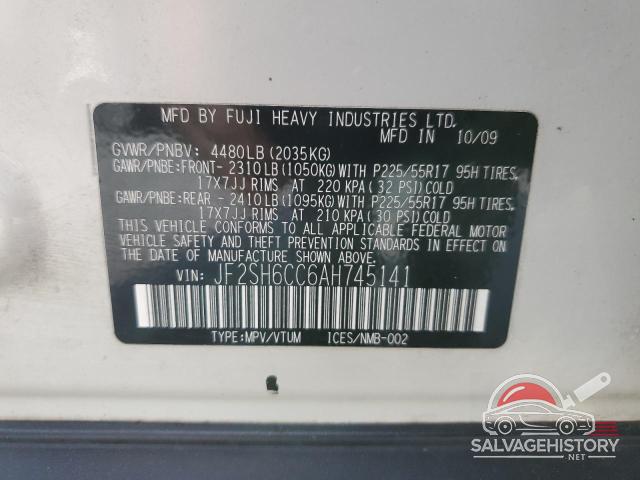 JF2SH6CC6AH745141 2010 SUBARU FORESTER photo no. 13