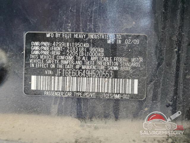 JF1GE60649H520553 2009 SUBARU IMPREZA photo no. 12