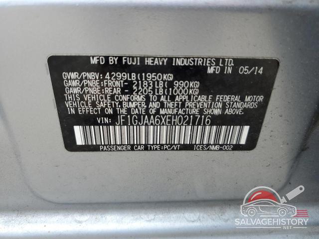 JF1GJAA6XEH021716 2014 SUBARU IMPREZA photo no. 12