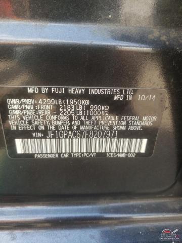 JF1GPAC67F8207971 2015 SUBARU IMPREZA photo no. 12