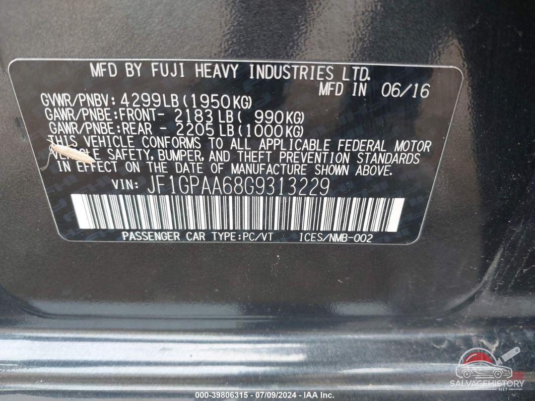 JF1GPAA68G9313229 2016 SUBARU IMPREZA photo no. 9