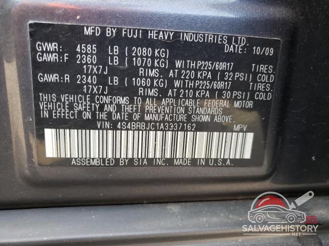 4S4BRBJC1A3337162 2010 SUBARU OUTBACK photo no. 14