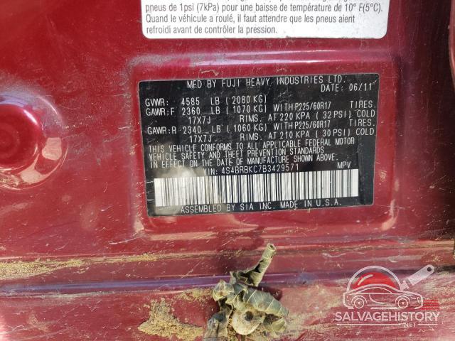 4S4BRBKC7B3429571 2011 SUBARU OUTBACK photo no. 12