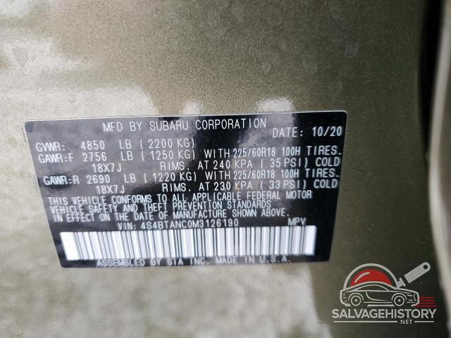 4S4BTANC0M3126190 2021 SUBARU OUTBACK photo no. 13