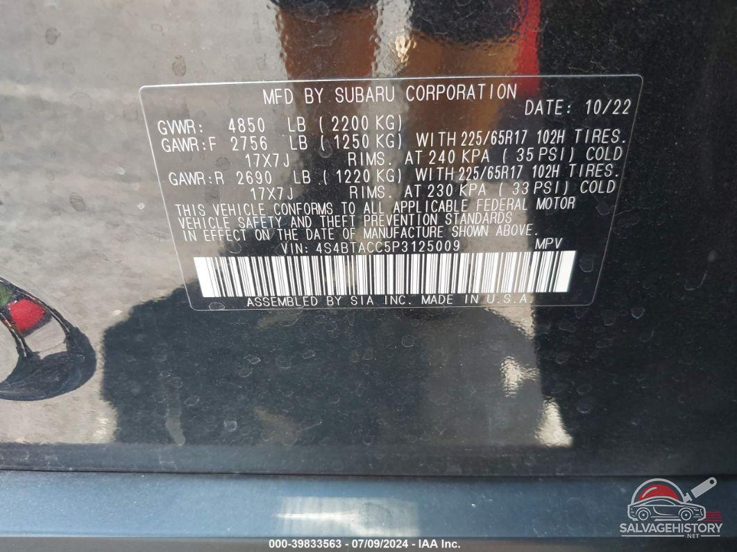4S4BTACC5P3125009 2023 SUBARU OUTBACK photo no. 9